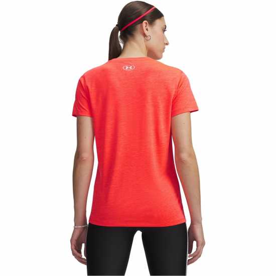 Under Armour Tech™ V-Neck Short Sleeve Womens Venom Red/White 
