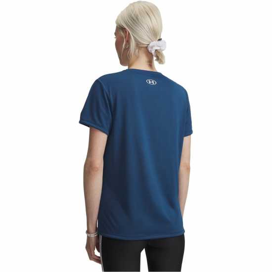 Under Armour Tech™ V-Neck Short Sleeve Womens Wham Blue/White 