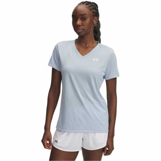 Under Armour Tech™ V-Neck Short Sleeve Womens Синьо Спокойствие 