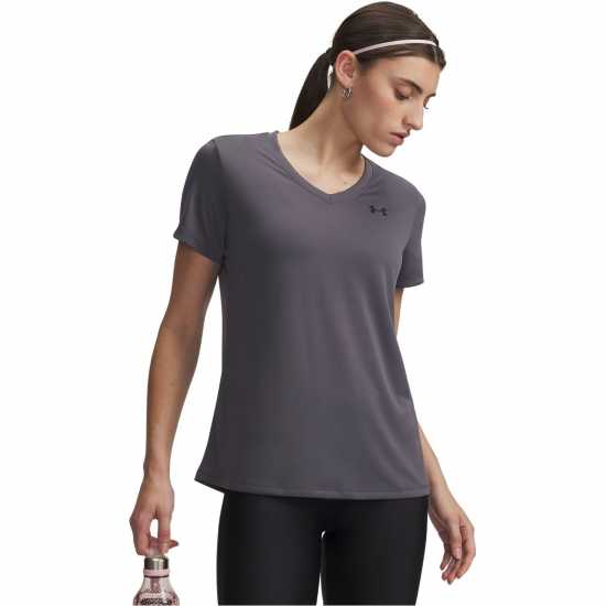 Under Armour Tech™ V-Neck Short Sleeve Womens Угарно черно 