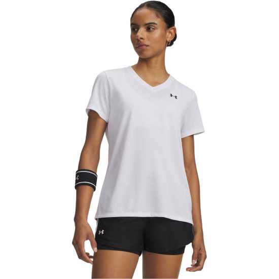 Under Armour Tech™ V-Neck Short Sleeve Womens Бяло 