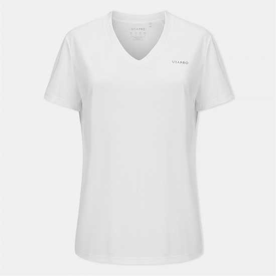 Usa Pro Tech V Tee Ladies Бяло 