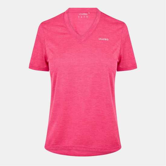 Usa Pro Tech V Tee Ladies Ярко розово 