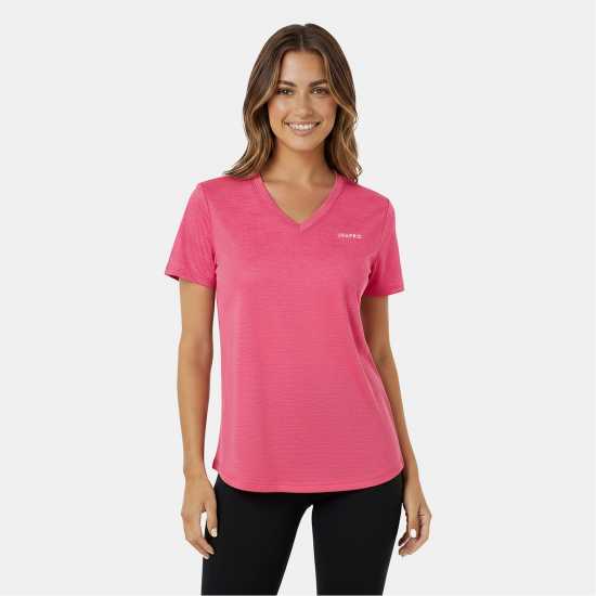 Usa Pro Tech V Tee Ladies Ярко розово 