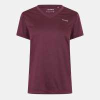 Usa Pro Tech V Tee Ladies Dark Cherry Usa Pro Tech V Tee Ladies Dark Cherry