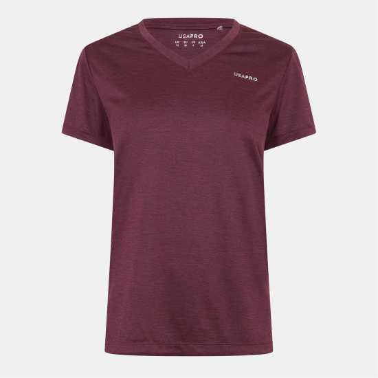 Usa Pro Tech V Tee Ladies Dark Cherry 