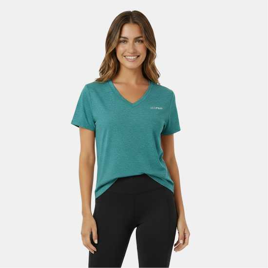 Usa Pro Tech V Tee Ladies Синьо-зелено 