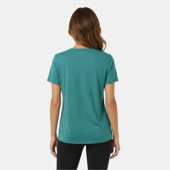 Usa Pro Tech V Tee Ladies Синьо-зелено 