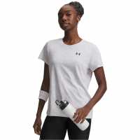 Under Armour Tech Texture Womens Short Sleeve Performance Gym Top White/Black 