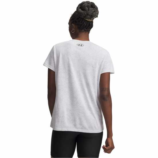 Under Armour Tech Texture Womens Short Sleeve Performance Gym Top White/Black 