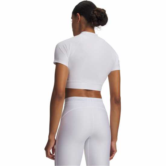 Under Armour Women's Heatgear Cropped Short Sleeve Performance Gym Top  