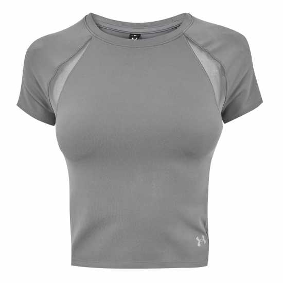 Under Armour Women's Motion Mesh Short Sleeve Performance Gym Top Green/Titanium 