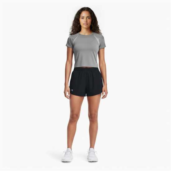 Under Armour Women's Motion Mesh Short Sleeve Performance Gym Top Green/Titanium 