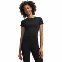 Under Armour Women's Motion Mesh Short Sleeve Performance Gym Top Black 