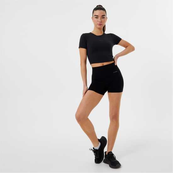 Usa Pro Тениска Short Sleeve Crop T Shirt Black Атлетика