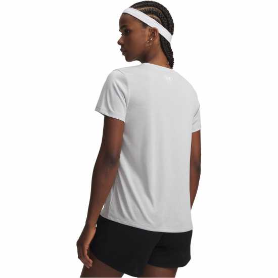 Under Armour Tech™ Twist V-Neck Short Sleeve Womens Хало Сиво 