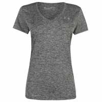 Sale Дамска Тениска Under Armour Tech Twist T Shirt Ladies Black Дамски тениски и фланелки