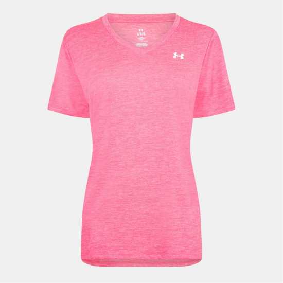 Under Armour Tech™ Twist V-Neck Short Sleeve Womens Революционен розов Under Armour Tech™ Twist V-Neck Short Sleeve Womens Революционен розов