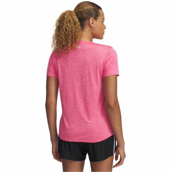 Under Armour Tech™ Twist V-Neck Short Sleeve Womens Революционен розов Under Armour Tech™ Twist V-Neck Short Sleeve Womens Революционен розов