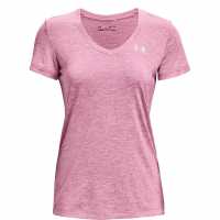 Sale Дамска Тениска Under Armour Tech Twist T Shirt Ladies RebelPink/Wht Дамски тениски с яка