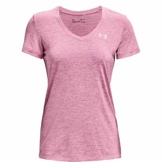 Sale Дамска Тениска Under Armour Tech Twist T Shirt Ladies RebelPink/Wht - Дамски тениски с яка
