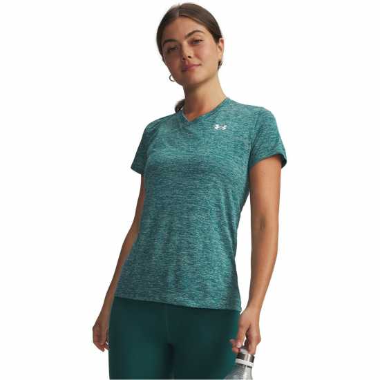 Under Armour Tech™ Twist V-Neck Short Sleeve Womens Rack Green 