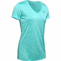 Sale Дамска Тениска Under Armour Tech Twist T Shirt Ladies Blue Дамски тениски и фланелки