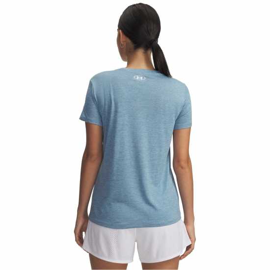 Under Armour Tech™ Twist V-Neck Short Sleeve Womens Синьо Спокойствие 