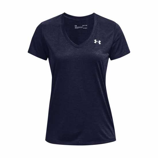 Under Armour Дамска Тениска Tech Twist T Shirt Ladies Midnight Navy - Дамски тениски с яка