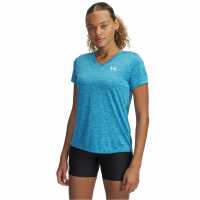 Under Armour Tech™ Twist V-Neck Short Sleeve Womens Етерно синьо 