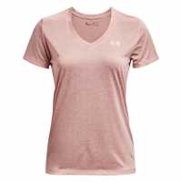 Sale Дамска Тениска Under Armour Tech Twist T Shirt Ladies Pink Дамски тениски с яка