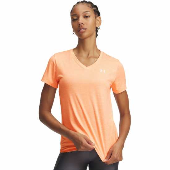 Under Armour Tech™ Twist V-Neck Short Sleeve Womens Orange Bloc Under Armour Tech™ Twist V-Neck Short Sleeve Womens Orange Bloc