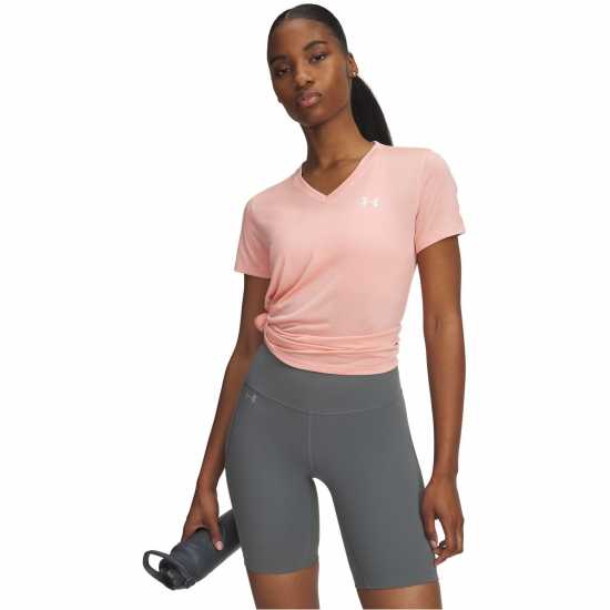 Under Armour Tech™ Twist V-Neck Short Sleeve Womens Posh Pink Under Armour Tech™ Twist V-Neck Short Sleeve Womens Posh Pink