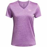 Under Armour Дамска Тениска Tech Twist T Shirt Ladies Purple Атлетика