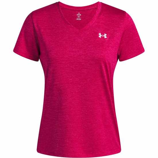 Under Armour Tech™ Twist V-Neck Short Sleeve Womens Сенчеста Фуксия 