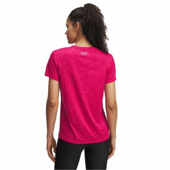 Under Armour Tech™ Twist V-Neck Short Sleeve Womens Сенчеста Фуксия 