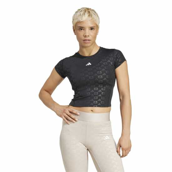 Adidas Hyperglam Training Emboss T-Shirt Womens  