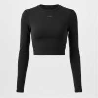 Usa Pro Pro Long Sleeve Crop Top Womens Черно Usa Pro Pro Long Sleeve Crop Top Womens Черно