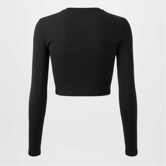 Usa Pro Pro Long Sleeve Crop Top Womens Черно Usa Pro Pro Long Sleeve Crop Top Womens Черно