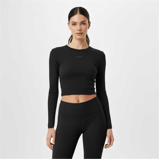 Usa Pro Pro Long Sleeve Crop Top Womens Черно Usa Pro Pro Long Sleeve Crop Top Womens Черно
