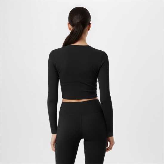 Usa Pro Pro Long Sleeve Crop Top Womens Черно Usa Pro Pro Long Sleeve Crop Top Womens Черно