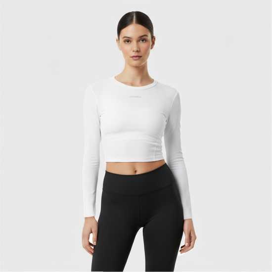 Usa Pro Pro Long Sleeve Crop Top Womens Крем Usa Pro Pro Long Sleeve Crop Top Womens Крем