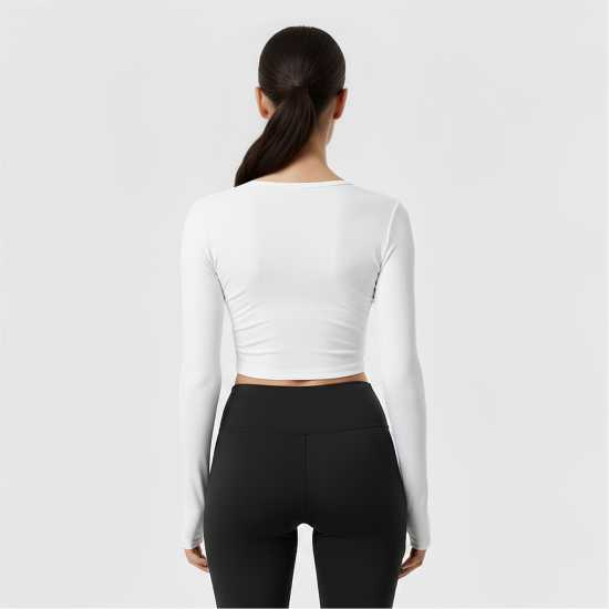 Usa Pro Pro Long Sleeve Crop Top Womens Крем Usa Pro Pro Long Sleeve Crop Top Womens Крем