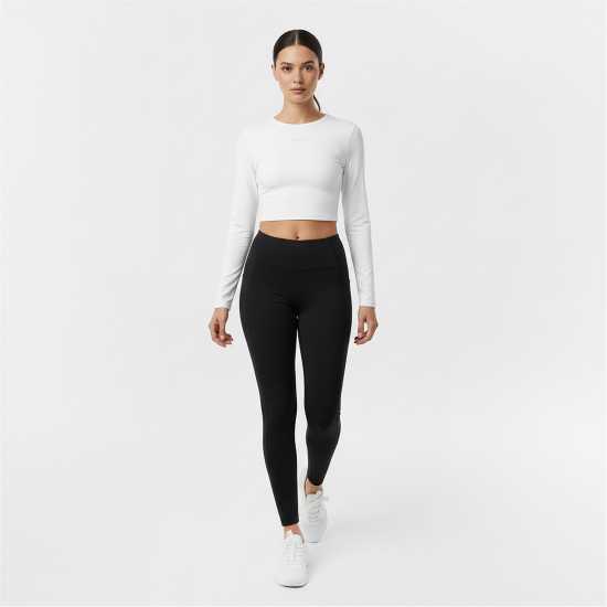 Usa Pro Pro Long Sleeve Crop Top Womens Крем Usa Pro Pro Long Sleeve Crop Top Womens Крем