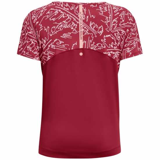 Under Armour Rush Novelty Short Sleeve T-Shirt Womens Red/Pink Атлетика