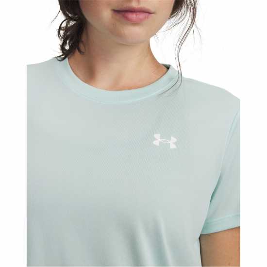 Under Armour Women's Tech Solid Short Sleeve Performance Gym Top Mint/White 