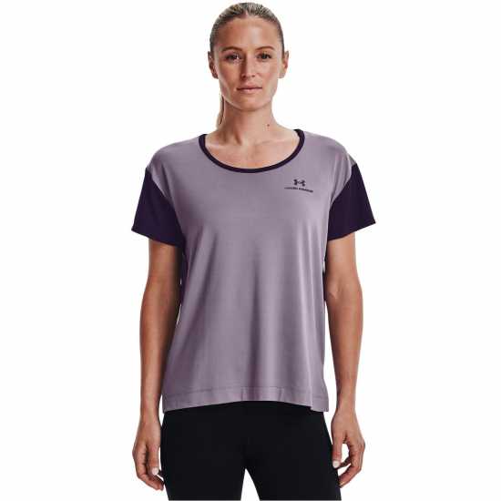 Under Armour Rush Novelty Short Sleeve T-Shirt Womens Purple Атлетика