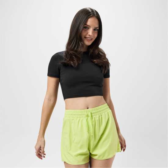 Usa Pro Pro Training Ss Crop T-Shirts Womens Черно 