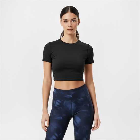 Usa Pro Training Ss Crop T-Shirts Womens Черно Usa Pro Training Ss Crop T-Shirts Womens Черно
