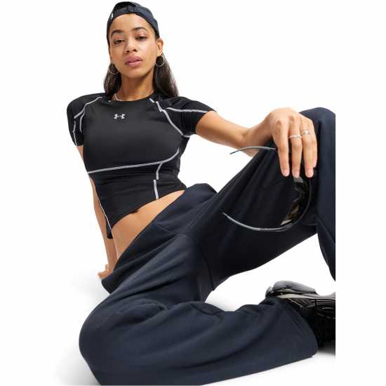 Under Armour Womens Heatgear® Elite Short Sleeve Performance Gym Top Ultimate Black 